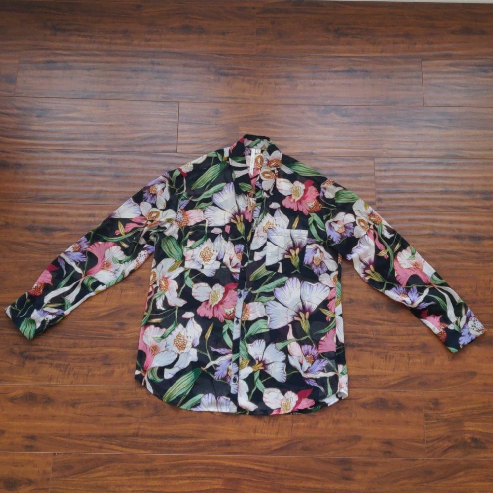 Nwot! Bellatrix Floral Chiffon Boxy Blouse